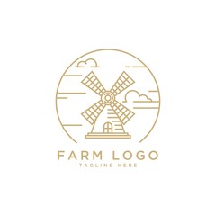 wind mill logo design vector template.creative icon for agriculture company  © SUPERGHONAM