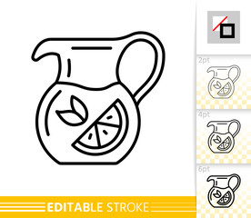Jug pitcher tea simple thin line vector icon