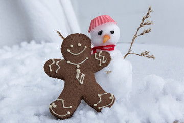 Gingerbread Man and Snowman