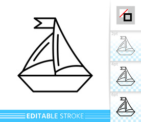 Sailing Ship boat yacht simple line vector icon