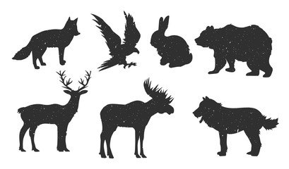 Collection of forest animals silhouette