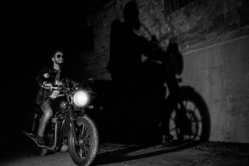 Motorcyclist's shadow