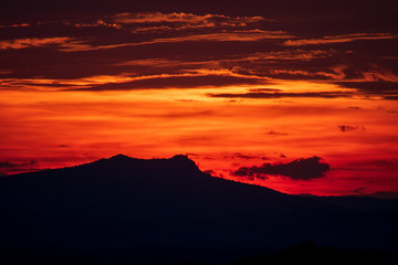 Sunset and mountains