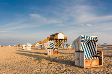 Strandkörbe auf dem Strand von St. Peter-Ording; Nordfriesland; Deutschland