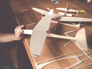 wooden airplane model