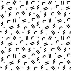 Seamless black and white geometric pattern. Hipster Memphis style.