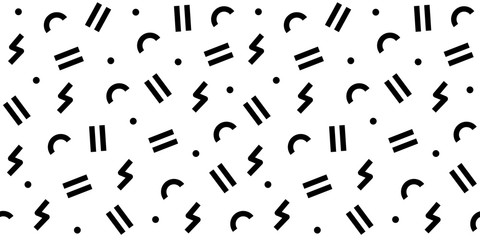 Seamless black and white geometric pattern. Hipster Memphis style.
