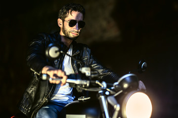 Motorcyclist's shadow