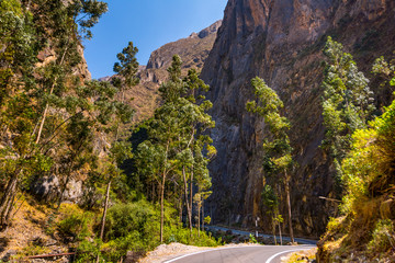 Roadway in the Andes of Peru.