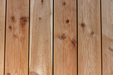 wooden terrace made of Siberian larch background - obrazy, fototapety, plakaty