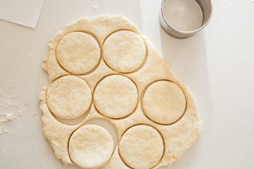 Buttermilk Biscuits Being Cut