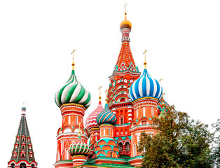 Fototapeta na wymiar Saint Basil Cathedral in Moscow Russia on white isolated background
