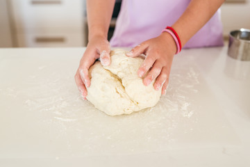 Hand Kneading Dough