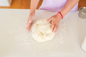 Hand Kneading Dough