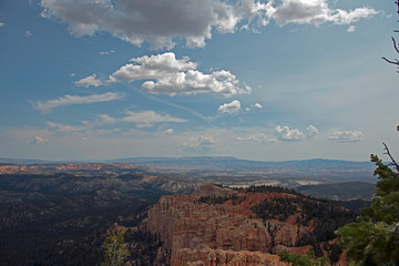 Dark mountains at Bryce Canyon with clouds