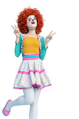 doll clown peace and love half body picture