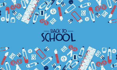 Back to school card fun highschool doodle icons