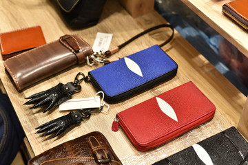 stingray bags and another bags from the display or showcase in shopping mall, concept of fashion and lifestyle