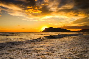 sunset over the sea, alanya