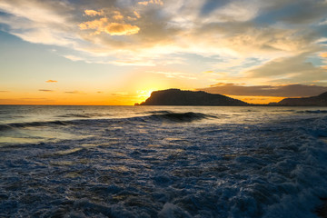 Fototapeta premium sunset over the sea, alanya