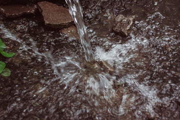 Water flows during rain