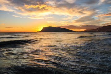 sunset over the sea, alanya
