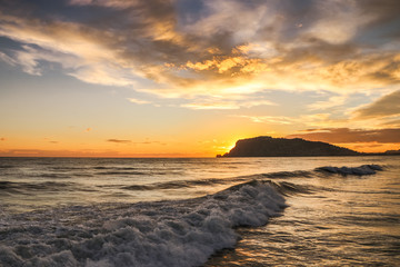 sunset over the sea, alanya