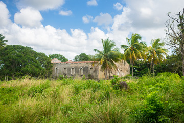 Main House of Engenho Sao Joao on Itamaraca Island, Brazil - Engenho is a colonial-era Portuguese term for a sugar cane mill and its associated facilities - obrazy, fototapety, plakaty