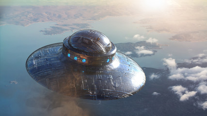 ufo flying. 3d render © de Art