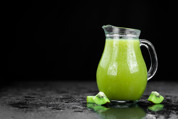 Fresh made Kiwi Smoothie (selective focus)