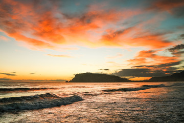 sunset over the sea, alanya
