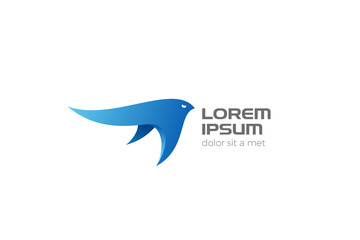 Bird flying Logo abstract design vector template. Stingray Manta Logotype concept icon