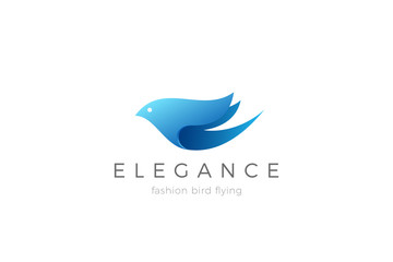 Flying Bird abstract Logo Elegant design vector template. Cosmetics SPA Fashion Beauty Health Care logotype concept icon.