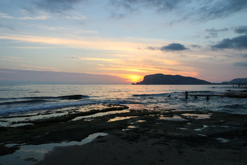 sunset over the sea, alanya