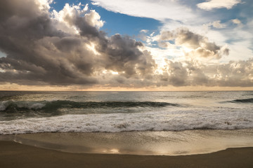 sunset over the sea, alanya