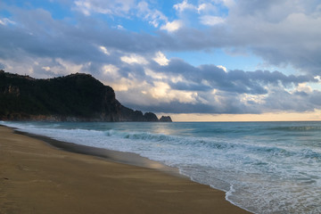 sunset over the sea, alanya