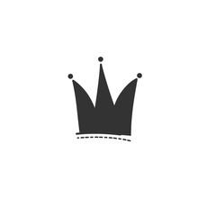 Vector pattern of the silhouette of the black crown. Royal symbol