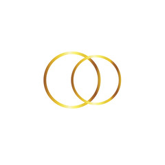 two vector gold rings. Symbol of marriage, marriage, marriage.
