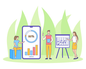 People analytic filled outline flat style vector