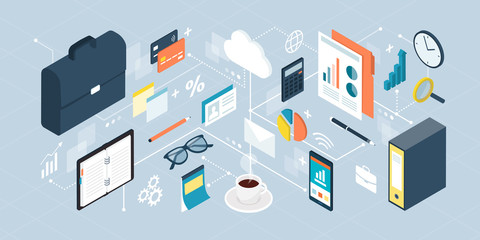 Fototapeta premium Business and financial services online