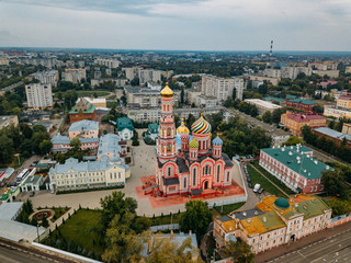 Aerial view from drone of Ascension Monastery in Tambov, Russia