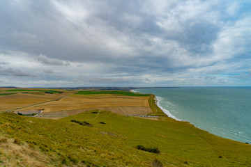 View to the beach of Cap Blanc Nez in France