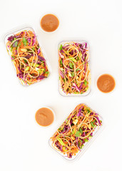 Thai noodle salad with peanut sauce meal prep