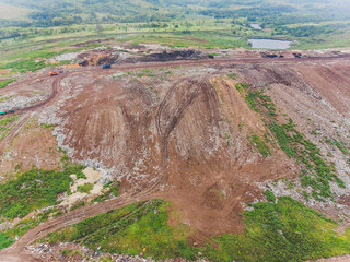 Mountain garbage, large garbage pile, degraded garbage. Pile of stink and toxic residue. These...