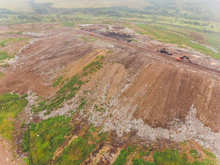 Mountain garbage, large garbage pile, degraded garbage. Pile of stink and toxic residue.