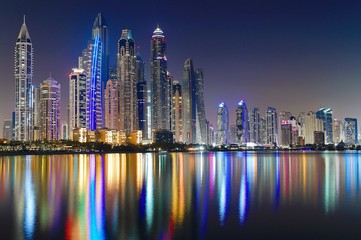 Fototapeta na wymiar Dubai City , Dubai Marina skyline at night