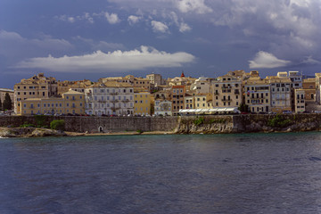 Fototapeta na wymiar Corfu town seen form the sea