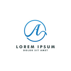 letter A logo design icon - vector