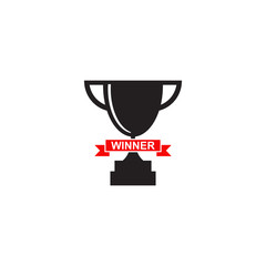 Trophy for winner logo design vector template