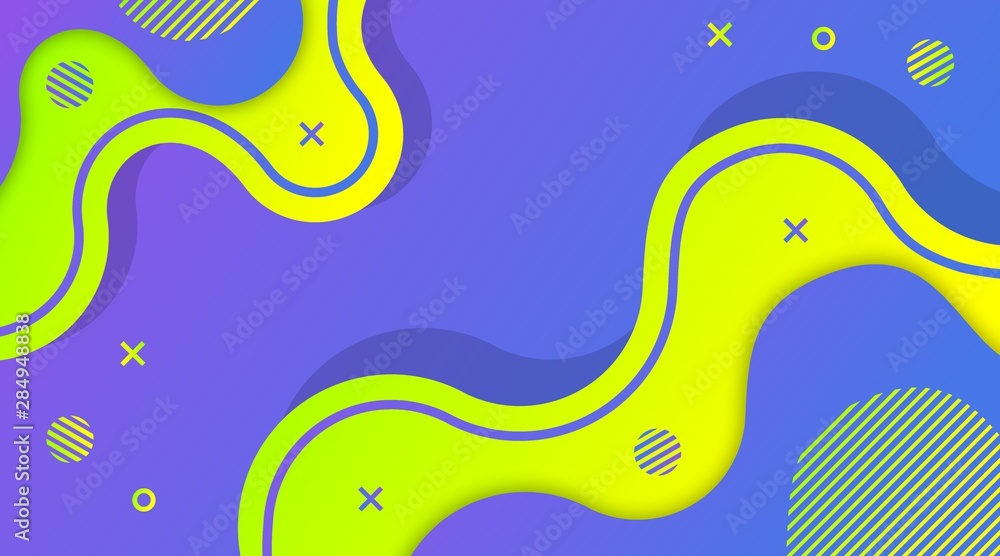 Wall mural dynamic modern fluid gradient background with shapes composition